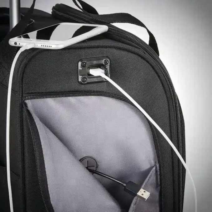 Mala com rodas para debaixo do assento com porta USB Mala com rodas para debaixo do assento com porta USB